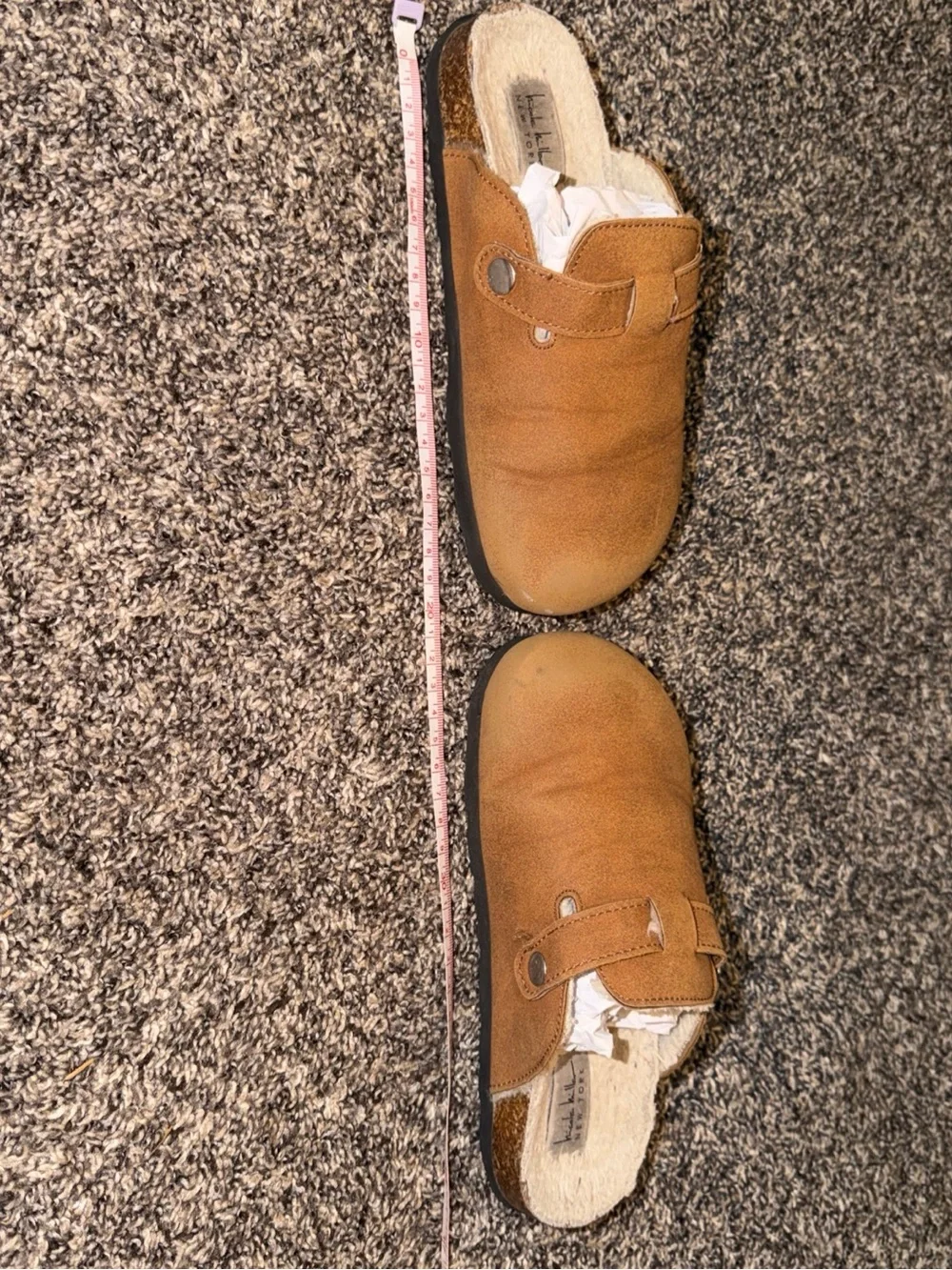 Nicole Miller Kids Tan Suede Slip-On Slippers